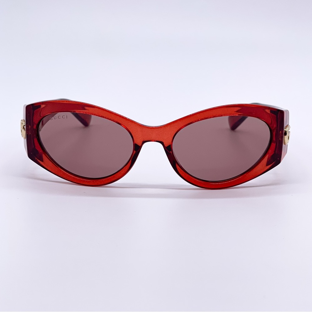 NEW GUCCI GG1401S 003 RED WOMEN OVAL SUNGLASSES - Picture 4 of 11